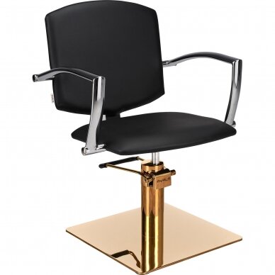 Professional barber chair BLACK PAKO GOLD SQUARE