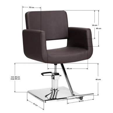 Professional hairdressing chair CUBA/HELSINKI, brown 1