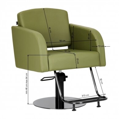 Professional hairdressing chair GABBIANO TURIN, black and green color 8