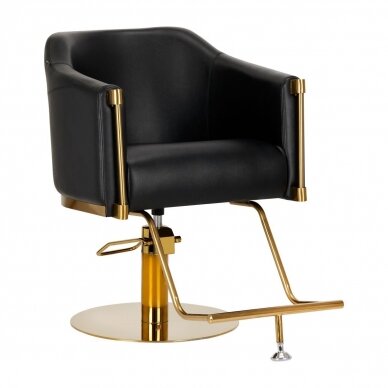 Professional hairdressing chair GABBIANO BURGOS, black and gold color