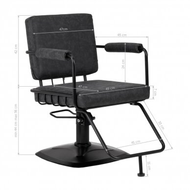 Professional hairdressing chair GABBIANO CATANIA LOFT, black color 8