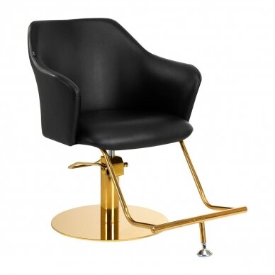 Professional hairdressing chair GABBIANO MARBELLA, black and gold color