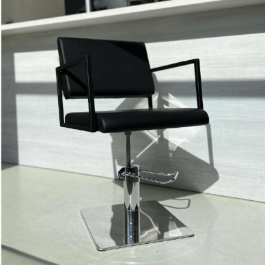 Professional hairdressing chair BLACK LOFT CHROME SQUARE 4