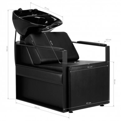 Professional hairdressing sink GABBIANO MODENA, black color 13