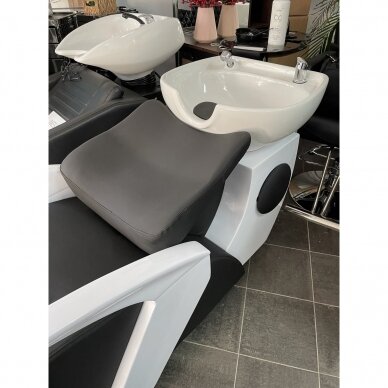 Professional sink for hairdressers and barber GABBIANO C024, black white color 9