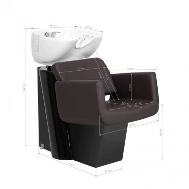 Professional hairdressing sink GABBIANO HELSINKI, brown color 7