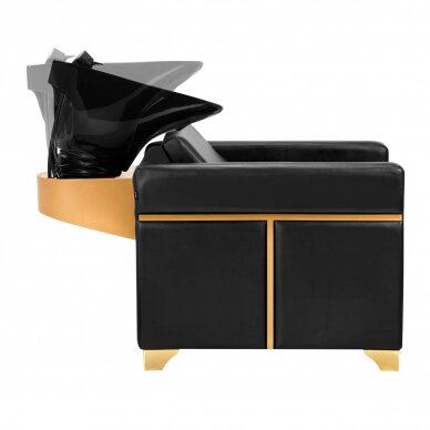 Professional hairdressing sink GABBIANO TOLEDO, black with gold details 1