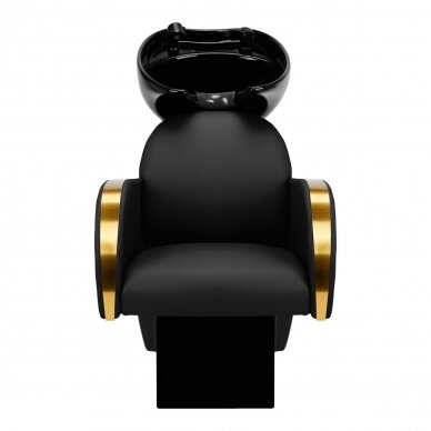 Professional hairdressing sink GABBIANO MALAGA, black with golden armrests 1