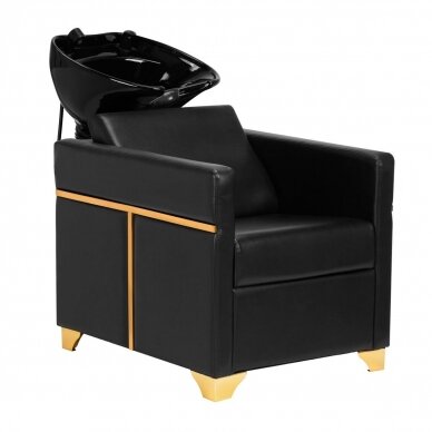 Professional hairdressing sink GABBIANO TOLEDO, black with gold details