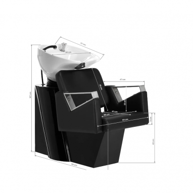 Professional hairdressing sink GABBIANO VILNIUS, black color 9