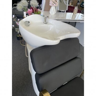 Professional hairdresser sink PORTO GOLD, black seat, gold frame 12