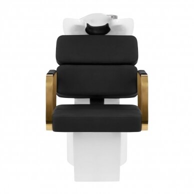 Professional hairdresser sink PORTO GOLD, black seat, gold frame 4