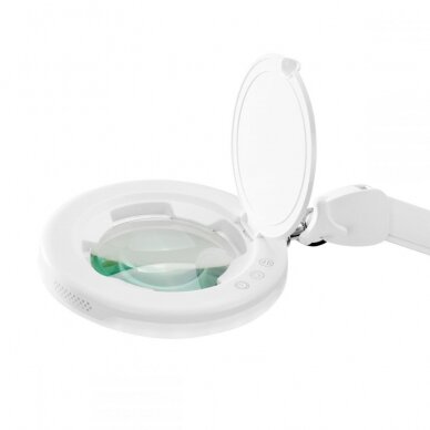 Professional cosmetology lamp-magnifying glass is attached to the table with light adjustment LED GLOW 8021 4