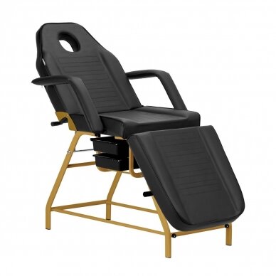 Professional cosmetology bed-chair for beauty procedures 557G, black and gold color 3