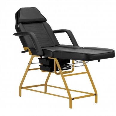 Professional cosmetology bed-chair for beauty procedures 557G, black and gold color