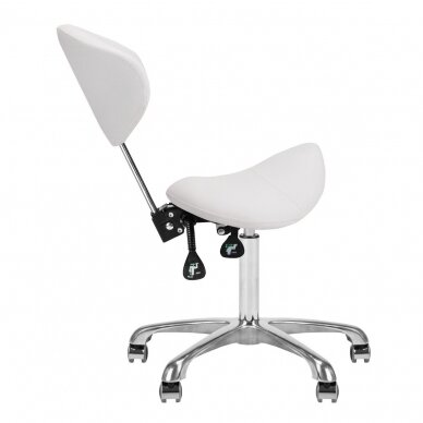 GIOVANNI CLASSIC 1004 professional master's chair-saddle for beauticians, white color 5