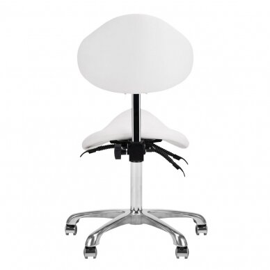 GIOVANNI CLASSIC 1004 professional master's chair-saddle for beauticians, white color 6