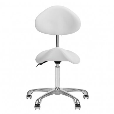 GIOVANNI CLASSIC 1004 professional master's chair-saddle for beauticians, white color 7