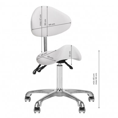 GIOVANNI CLASSIC 1004 professional master's chair-saddle for beauticians, white color 9