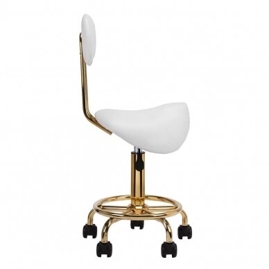 Professional master chair-saddle for beauticians 6001G, white color 4