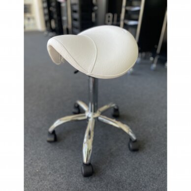 Professional master chair-saddle for beauticians BD-9909, white color 2