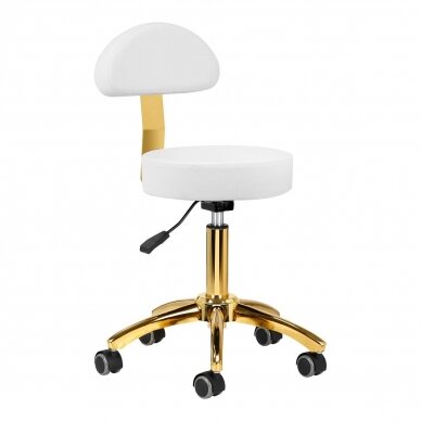 Professional master chair for beauticians AM-304G, white with gold details