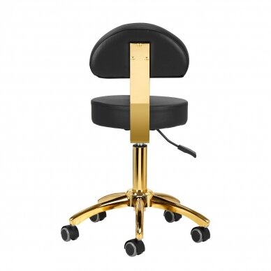 Profesionali meistro kėdė kosmetologams AM-304G, juoda su aukso spalvos detalėmis 3