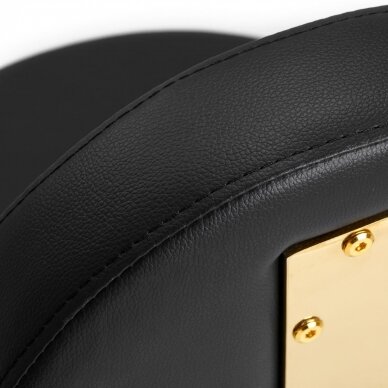 Profesionali meistro kėdė kosmetologams AM-304G, juoda su aukso spalvos detalėmis 4