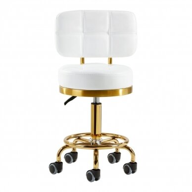 Professional master chair for beauticians GOLD AM-830, white color 2