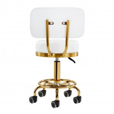 Professional master chair for beauticians GOLD AM-830, white color 3