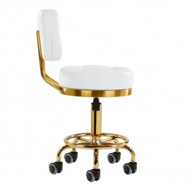 Professional master chair for beauticians GOLD AM-830, white color 1