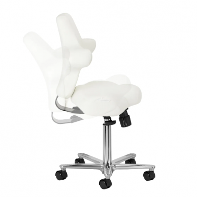 Professional master chair for beauticians AZZURRO SPECIAL 152, with adjustable seat angle and backrest, white color 5