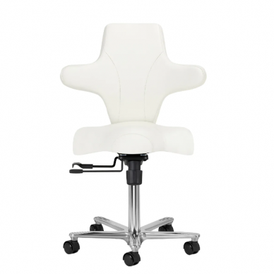 Professional master chair for beauticians AZZURRO SPECIAL 152, with adjustable seat angle and backrest, white color 1