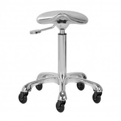 Professional masters chair for beauticians and beauty salons FINE SILVER ROLL SPEED, chrome color 2