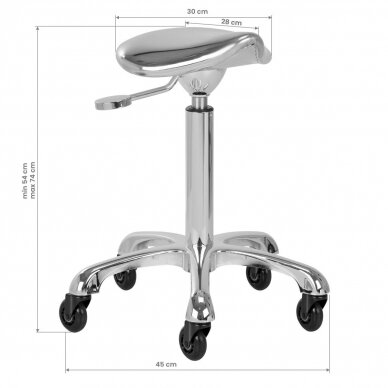 Professional masters chair for beauticians and beauty salons FINE SILVER ROLL SPEED, chrome color 7