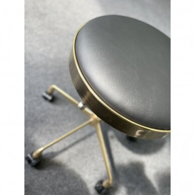 Professional master chair for beauticians and beauty salons H7, black seat with golden foot 6