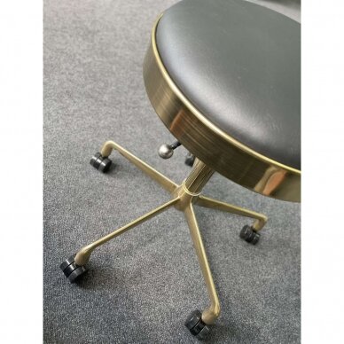 Professional master chair for beauticians and beauty salons H7, black seat with golden foot 3