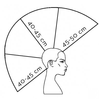 Profesionali natūralių plaukų galva kirpėjų bei stilistų mokymams AMALIA, 50 cm 3