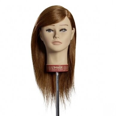 Professional head of natural hair for training hairdressers and stylists SABINE, 35 cm