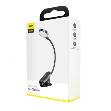 Desk MINI CLIP LED lamp for additional workplace lighting, dark grey 3