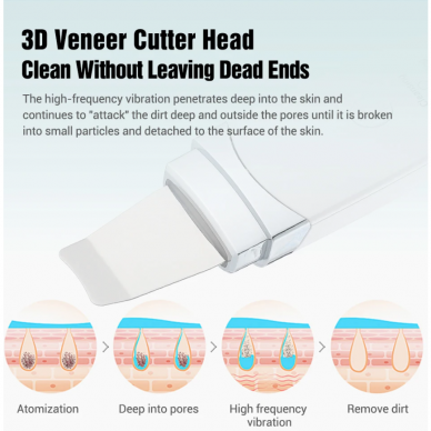 Профессиональная ультразвуковая лопаточка для косметологов H2 БЕЛАЯ 3