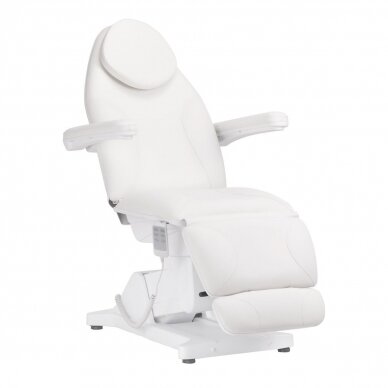 Professional electric recliner-bed for beauticians SILLON BASIC, 3 motors, white color