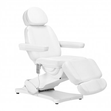 Profesionali elektrinė kosmetologinė kėdė - gultas SILLON CLASSIC su šildymo funkcija, 3 variklių, baltos spalvos