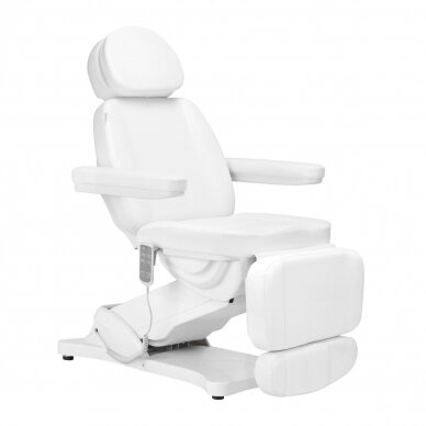 Profesionali elektrinė kosmetologinė kėdė - gultas SILLON CLASSIC su šildymo funkcija, 3 variklių, baltos spalvos 1