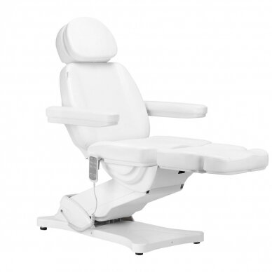 Profesionali elektrinė kosmetologinė kėdė - gultas SILLON CLASSIC su šildymo funkcija, 3 variklių, baltos spalvos 2
