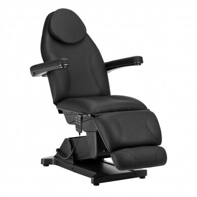 Professional electric recliner-bed for beauticians SILLON BASIC, 3 motors, black color