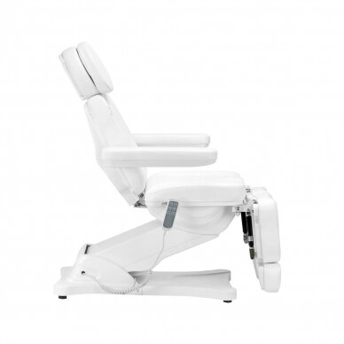 Profesionali elektrinė kosmetologinė kėdė - gultas pedikiūro procedūroms SILLON CLASSIC, 3 variklių, baltos spalvos 3