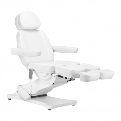 Professional electric cosmetology chair - bed for pedicure procedures SILLON CLASSIC, 2 motors, white color 2