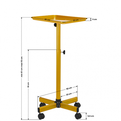 Professional barber trolley GABBIANO L-121G, gold color 4