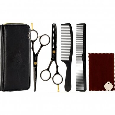 Professional barber scissors set BLACK SUPERIOR LINE 6.0